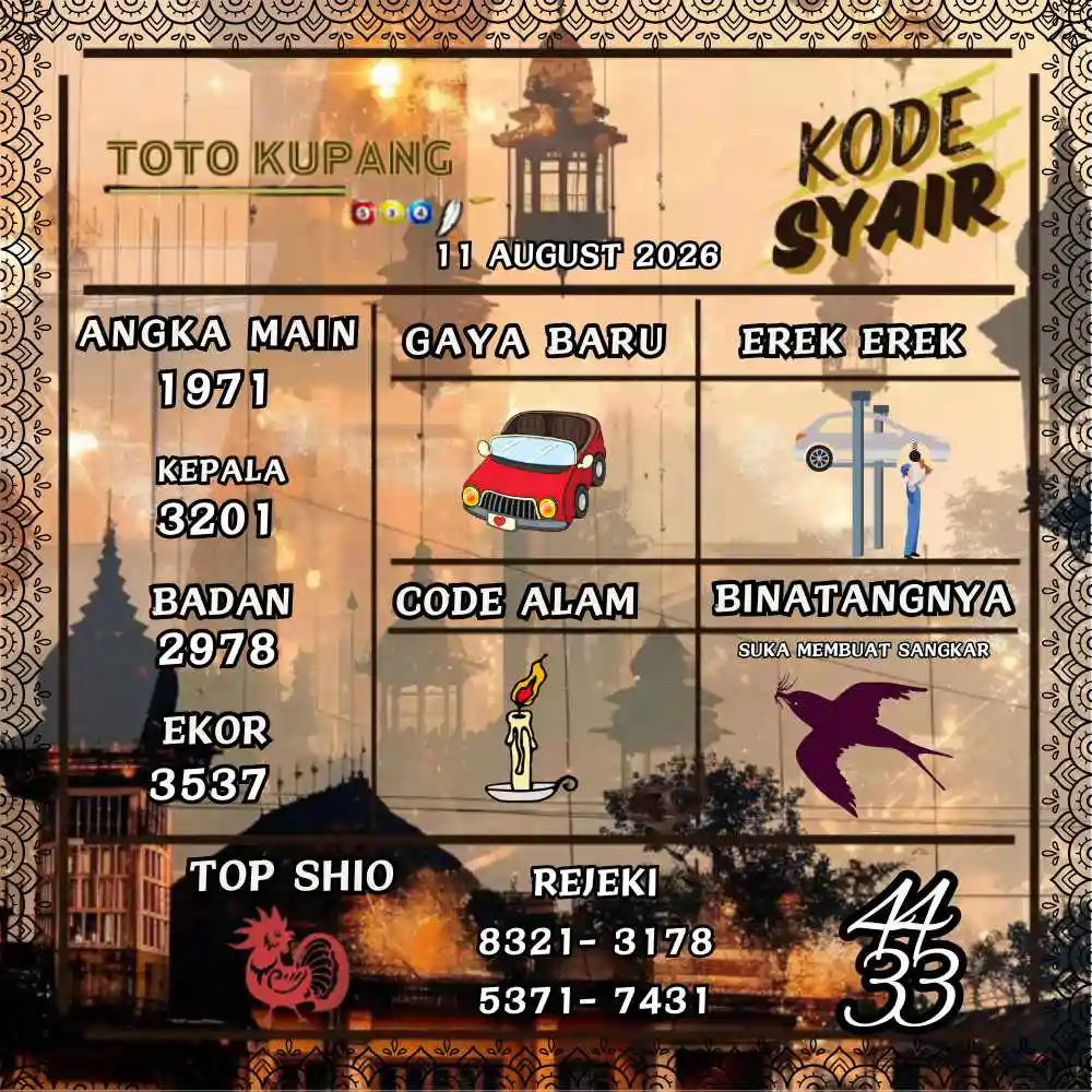 Kode Syair Kupang Pools Agustus 2026
